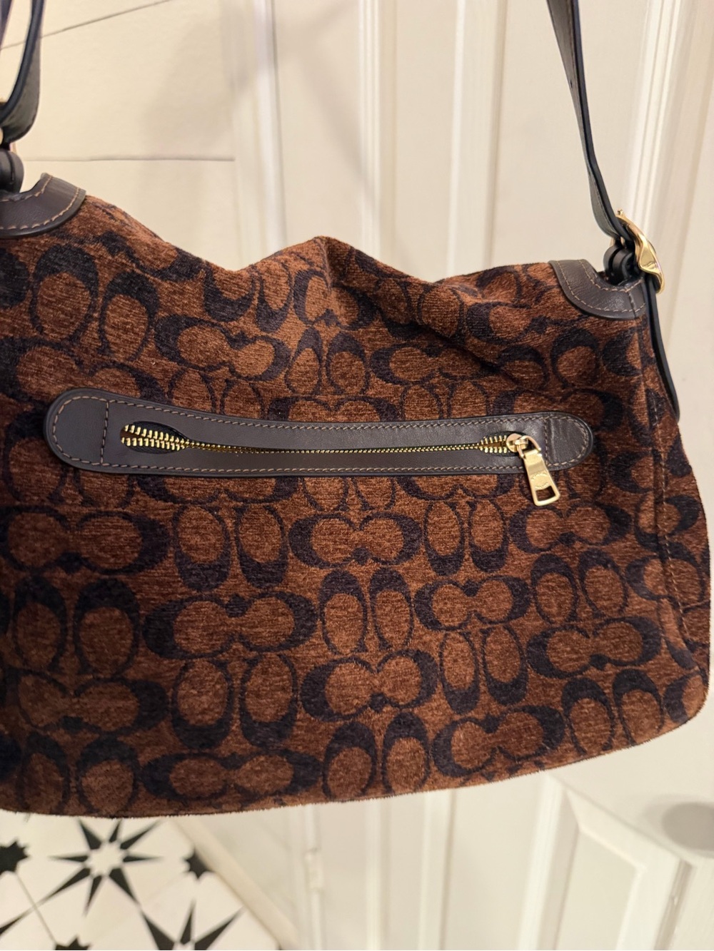 COACH Large Chenille Etta and matching Chenille Wallet NWOT - Picture 8 of 8